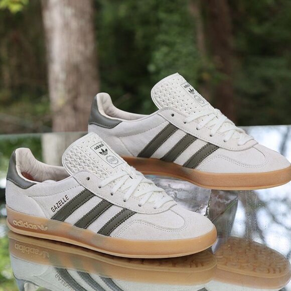 Adidas Gazelle Indoor White Olive Strata - Picture 11 of 15